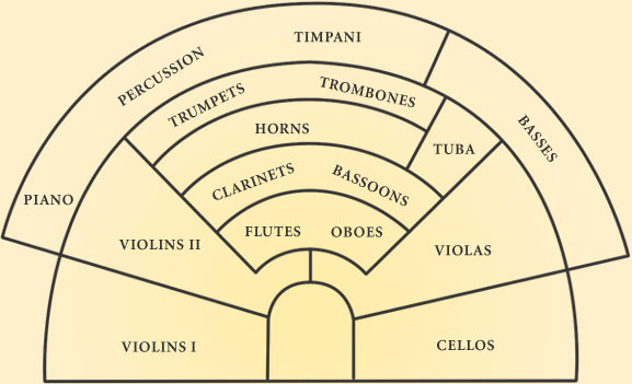 A typical orchestral stage layout